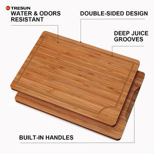 Juego de 3 Tablas de Cortar de Bambú Orgánico Carbonizado Personalizadas a Buen Precio, Tabla de Cortar de Cocina Duradera, Antideslizante y Apta para Lavavajillas - Product Image 3