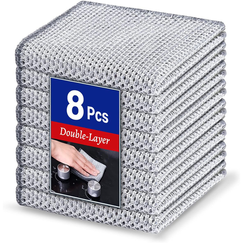 Microfiber Silver Wire Rag Dish Towel