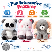 Jouet en peluche interactif pour les acheteurs en gros, animal en peluche électronique avec son et mouvement, jouets apaisants pour enfants