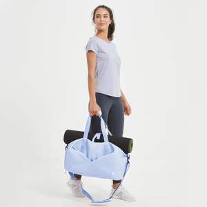 Échantillon gratuit Sac fourre-tout en toile de gym personnalisé avec logo imprimé Écologique Sac en toile de coton pliable pour transporter un tapis de yoga - Product Image 2