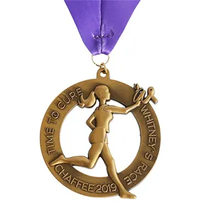 Premi personalizzati medaglie e nastri in metallo sportivo Souvenir Gift Casting Miraculous Trophy Winner Marathon Medal