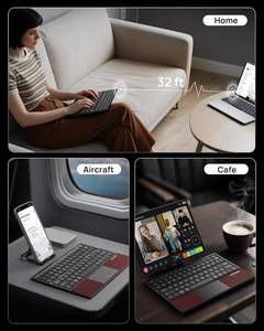 Fast Delivery Ultra Thin Portable Silent Rechargeable Wireless Bluetooth Folding <b>Keyboard</b> with Touchpad for Tablets - Product Image 4