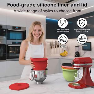 Revêtements de bol mélangeur en silicone jetables compatibles avec les mélangeurs KitchenAid à tête inclinable, inserts de bol pour batteur sur socle, couvercles, compatibles lave-vaisselle et four - Product Image 6