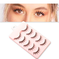 Cils artificiels Manga effet naturel, courbure en V, bande transparente, une seule pièce, vente en gros, directement de l'usine
