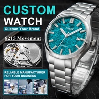 Fabricant de montres automatiques avec mouvement personnalisé 8215, acier inoxydable 316L, OEM ODM, marque privée, montre pour homme, vente en gros