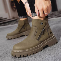 Bottes de travail d'hiver mi-mollet pour hommes - Bottes d'extérieur avec tige en PU antidérapante et absorbant les chocs thermiques