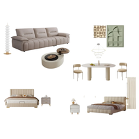 Lit King Size Moderne Blanc Crème avec Rangement et Design Modulaire pour Adultes, Meuble de Chambre à Coucher pour Appartements