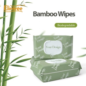 Elintree工厂批发环保一次性有机生物降解竹子婴儿湿巾 - Product Image 1