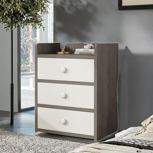 Table de chevet moderne en bois à 3 tiroirs, table de chevet contemporaine pour chambre à coucher, meubles de maison - Product Image 2