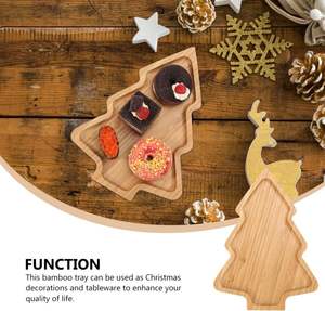 Christmas Tree Shaped Decorative Snack Serving <strong>Tray</strong> Bamboo <strong>Tray</strong> for Home Restaurant <strong>Dessert</strong> - Product Image 6