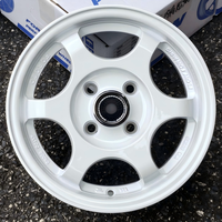 Rines de Aleación de 13 Pulgadas 4x100 Plateados de 5 Radios Estilo JDM Clásico, Rines Retro para Autos de Carreras, Rines Personalizados para Mini Vehículos