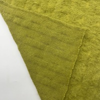 Tissu en dentelle extensible en fausse fourrure et fil plume, tricoté chaude et duveteux en nylon et élasthanne pour hauts et pulls à manches longues pour femmes