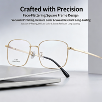 2037 Bingkai Kacamata Pria Ultra-ringan Nyaman Gaya Bisnis Bingkai Besar High-end Titanium Memori Full-rimmed Tahan Lama