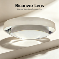 High Transmittance Biconvex Lens 63mm 7mm Edge Anti Reflective Coated for Binoculars Night Vision Optical Instruments