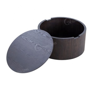 Tùy Chỉnh Thời Trang Nhà Máy 2025 Giá Wabi-Sabi Phong Cách Bắc Âu Bạch Dương Tự Nhiên Bằng Gỗ Veneer Bằng Gỗ Vòng Kết Hợp Fluted Lưu Trữ La Mã Cột Bàn Cà Phê - Product Image 6