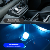 Nueva Lámpara LED Portátil de 5V con Conector USB, Luz Nocturna de Alta Luminosidad, 7 Colores, Universal para Interiores de Auto, Luces Decorativas Ambientales