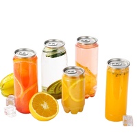 MAYSURE 350ml PET Transparent Boisson Gazeuse Peut Vider En Plastique Transparent Soda Eau Boisson Jus Peut avec Couvercle Facile À Ouvrir