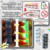 RGB LED Light Mechanical Keyboard Fidget Keychain Transparent PC Keycap Switch Clicker Stress Relief Toy DIY Custom Logo Gift