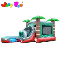 Maison gonflable commerciale de rebond avec la glissière d'eau, glissière sautante gonflable de château d'enfants combinée