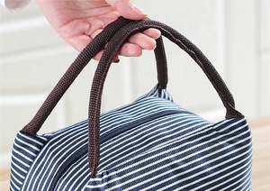 Bolso a rayas de gran capacidad Bento Lunch Aislamiento Bolsa de hielo Isoterma para la escuela de los niños - Product Image 6