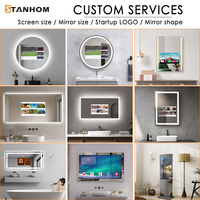 Miroir intelligent Android arqué personnalisé STANHOM FCC CE RoHS avec éclairage LED, assistant vocal Alexa et Google, écran tactile