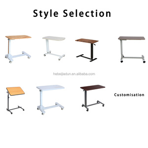 Mesa de Comedor Móvil Económica de Metal y Madera con Altura Ajustable para Pacientes - Product Image 2