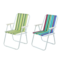 Chaise de jardin pliable en métal pour l'extérieur, chaise de plage pliable portable avec logo personnalisé, chaise à ressort pour les loisirs en plein air