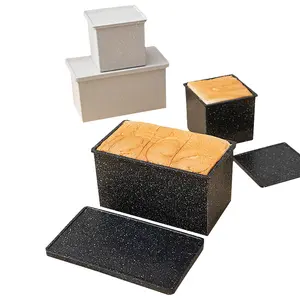 Bobikuke Hot Sale Aluminium Brood Toast Box Mal Graniet Anti-Aanbak Toast Box Pullman Broodpan Met Deksel