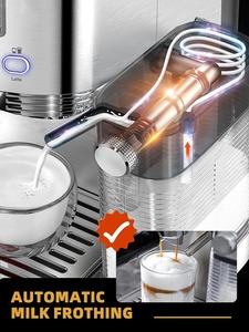 Máquina de café espresso de acero inoxidable completamente automática 3 en 1 Cafetera <span class=keywords><strong>Cappuccino</strong></span> Latte Maker con función de espuma de leche - Product Image 4