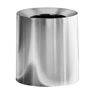 Silver Cylindrical Trash Can 8L Double Layer Indoor Wastebasket For Living Room Bedroom Office - Product Image 4