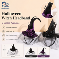 Serre-tête Chapeau de Sorcière en Tulle Doux pour Halloween, Idéal pour Adolescentes, Fêtes de Carnaval et Déguisements Cosplay