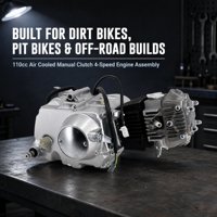 Ensemble moteur de moto Pit Bike personnalisé 110cc monocylindre refroidi par air, embrayage manuel, démarrage au kick, cylindre en aluminium