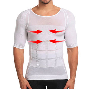 Camisetas Moldeadoras de Cuerpo para Hombre al por Mayor, Elásticas, Ajustadas, de Manga Corta, para Fitness, Ropa Interior Reductora y Moldeadora de Abdomen y Busto - Product Image 1