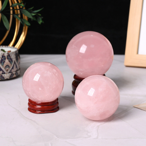 Hot Sale Natural Healing <b>Crystal</b> Stone Craft Hand Polished Rose Quartz Sphere <b>Crystal</b> <b>Ball</b> for Decor - Product Image 2