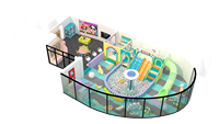 POKIDDO Parc d'attractions intérieur personnalisé de 500 mètres carrés pour enfants, manège, toboggan, projecteur interactif