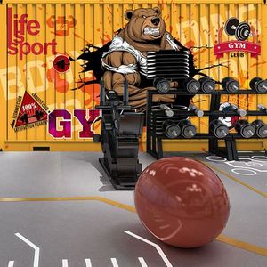 Carta da Parati Personalizzata per <span class=keywords><strong>Palestra</strong></span>, Adesivo Murale Sportivo Rimovibile per Decorazione Studio Fitness - Product Image 2