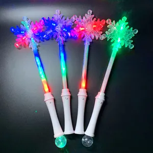 Christmas Party Gifts Light Up LED Snowflake Wand Snowflake Fairy Stick LED Glow Stick