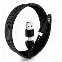 Câble de charge magnétique USB-C vers C 65W auto-organisé LOGO, USB A vers Type-C 3 en 1, câble de charge magnétique multi-USB, gaine en nylon