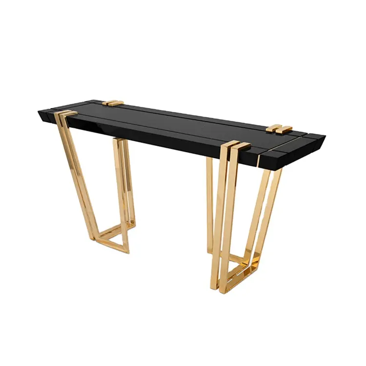 wholesale elegant wood black golden console table designer luxury modern hallway furnitures
