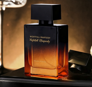 Flacon de parfum carré noir en verre, dégradé ambre, contenant de parfum, emballage cosmétique minimaliste - Product Image 6