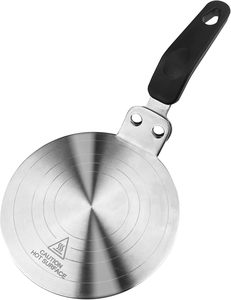 Placa Adaptadora de Inducción de Acero Inoxidable de 13 cm con Asa para Usar con Cafeteras Moka y Utensilios de Cocina en Placas de Inducción, Conducción de Calor - Product Image 1