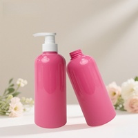 Bouteille pompe PET 500 ml à épaule inclinée pour lotion, shampoing, gel douche, sérum de soin, avec logo personnalisé, rechargeable, anti-fuite, distributeur 28 mm