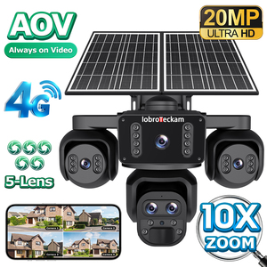 Cámara de Seguridad Iobroteckam 20MP AI 4K con Cinco Lentes, Cuatro Pantallas, Zoom Óptico 10X, <span class=keywords><strong>IP</strong></span> 4G/WiFi, Tarjeta SIM, Panel Solar, PTZ y Seguimiento Automático - Product Image 2