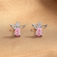 925 Sterling Silber Sanfte süße Schmetterling Blumen ohrringe Weibliches Temperament Senior Herz Ohrringe