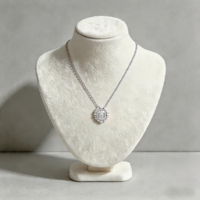 Collier pendentif classique en argent sterling 925 plaqué or blanc avec chaîne à maillons pour mariage, fiançailles, anniversaire, cadeau, fête