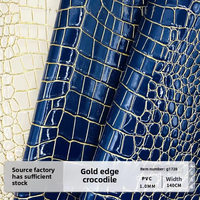 Cuir synthétique PVC effet crocodile Phnom Penh 1,0 mm, brillant, motif pierre, résistant à l'abrasion, pour bagages et vêtements G1728