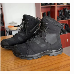 รองเท้าบูทแทคติคอลหนังกลับสีดำ รุ่น TST0228 พร้อมซิปคุณภาพด้านข้าง - Product Image 3