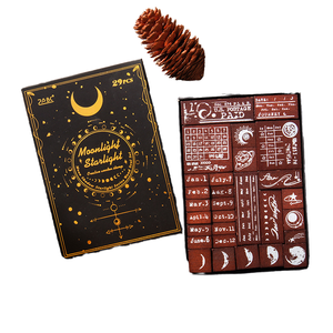 <span class=keywords><strong>Sellos</strong></span> de Madera con Diseño de Galaxia y Manga, para Uso en Oficina, con Indicadores de Mes, Semana y Fase Lunar, <span class=keywords><strong>Sellos</strong></span> DIY - Product Image 2