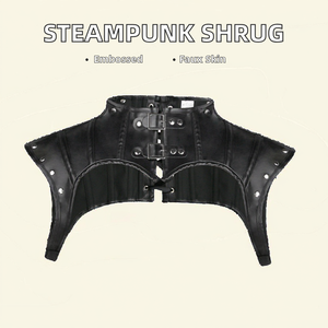 Costume in pelle gotica medievale da donna giacca a spalla in finta pelle scrollata di spalle accessori Steampunk armatura - Product Image 3