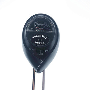 Haonan Office Supplies Store Three-Way Soil Meter Moisture Ph Light Round Black Multifunctional Tester - Product Image 1